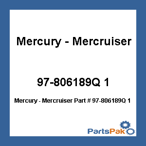 Quicksilver 97-806189Q 1; Anode Kit Gen II Trim Cylinder Aluminum Replaces Mercury / Mercruiser