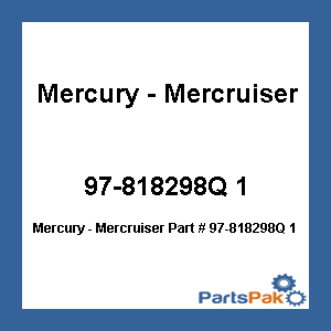 Quicksilver 97-818298Q 1; Anode Kit -Outboard Transom Aluminum Replaces Mercury / Mercruiser