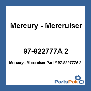 Quicksilver 97-822777A 2; Anode Fw Magnesium (Trim Tab) Replaces Mercury / Mercruiser