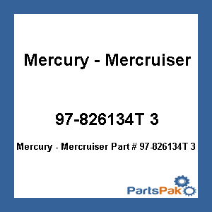 Quicksilver 97-826134T 3; Anode Fw Magnesium Replaces Mercury / Mercruiser