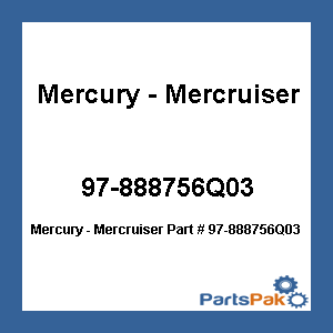 Quicksilver 97-888756Q03; Anode Kit- Alpha Gen II Aluminum Replaces Mercury / Mercruiser