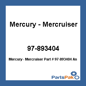 Quicksilver 97-893404; Anode-Power Trim-Verado Replaces Mercury / Mercruiser