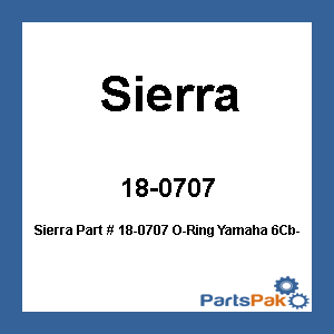 Sierra 18-0707; O-Ring Yamaha 6Cb-13016-00-00