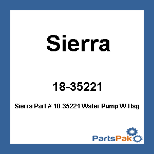 Sierra 18-35221; Water Pump W-Hsg Yam Vz200-300