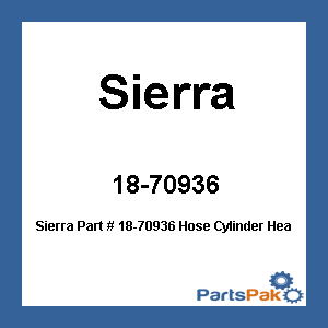 Sierra 18-70936; Hose Cylinder Head Starboard