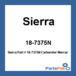 Sierra 18-7375N; Carburetor Mercury 3310-864942A01