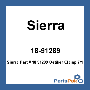Sierra 18-91289; Oetiker Clamp 7/16 113 Mm X10