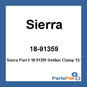 Sierra 18-91359; Oetiker Clamp 13/16 21 Mm X10