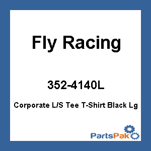 Fly Racing 352-4140L; Corporate L/S Tee T-Shirt Black Lg