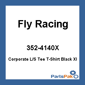 Fly Racing 352-4140X; Corporate L/S Tee T-Shirt Black Xl