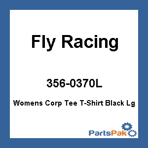 Fly Racing 356-0370L; Womens Corp Tee T-Shirt Black Lg