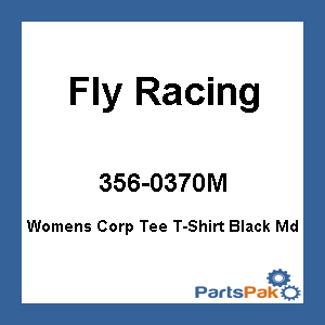 Fly Racing 356-0370M; Womens Corp Tee T-Shirt Black Md