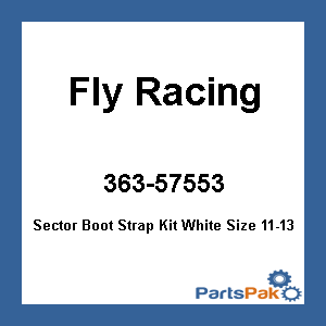 Fly Racing STRAP KIT WHT 10-13; Sector Boot Strap Kit White Size 11-13