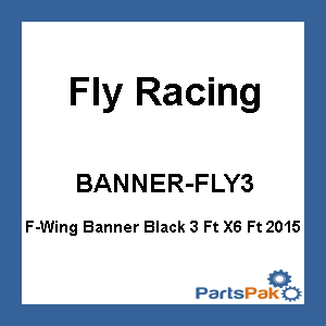 Fly Racing NEW F-WING BLACK 3X6; F-Wing Banner Black 3 Ft X6 Ft 2015