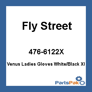 Fly Street 5884 476-6122_5; Venus Ladies Gloves White/Black Xl
