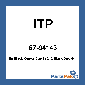 ITP (Industrial Tire Products) BO110SS; Itp Black Center Cap Ss212 Black Ops 4/110 4/115