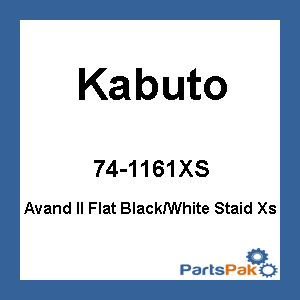 Kabuto 74-1161XS; Avand Ii Staid Helmet Flat Black / White Xs