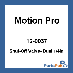 Motion Pro 12-0037; Quick Disconnect 1/4-inch  Dual Shut Off