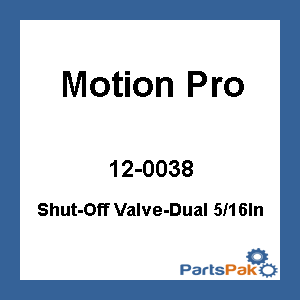 Motion Pro 12-0038; Quick Disconnect 5/16-inch  Dual Shut Off