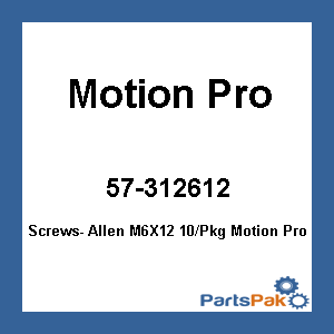 Motion Pro 31-2612; Socket Head Hex Screws M6Xp1.0X12 10-Pack
