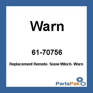 Warn 61-70756; Replacement Remote- Snow Winch- Warn