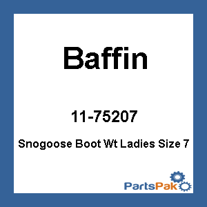 Baffin 11-75207; Snogoose Womens Boots White Size 7
