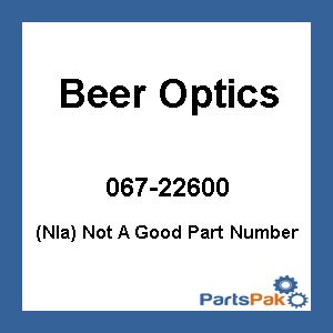 Beer Optics 067-22600; Goggle Lens Clear Bullet / Frosty / Cervesa