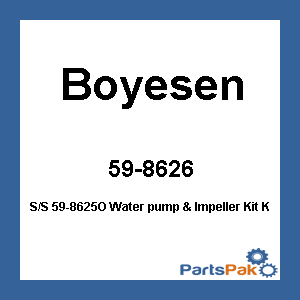 Boyesen 59-8626; S / S 59-8625O Water pump & Impeller Kit Fits KTM 450/500 2012-14 Or