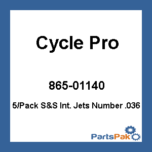 Cycle Pro 24395; 5/Pack S&S Int. Jets Number .036