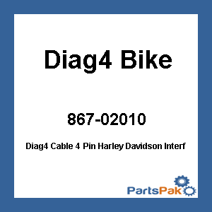 Diag4 Bike AT 531 4032; Diag4 Cable 4 Pin Fits Harley Davidson Interface To Bike