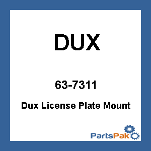 DUX TSK-004; Dux License Plate Mount