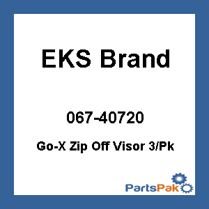 EKS Brand 067-40720; Go-X Zip Off Visor 3-Pack