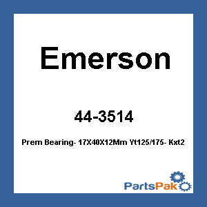 Emerson 6203-2RS JPN; Prem Bearing- 17X40X12Mm Yt125/175- Kxt250-