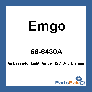 Emgo 61-99140; Ambassador Light- Amber 12V- Dual Element