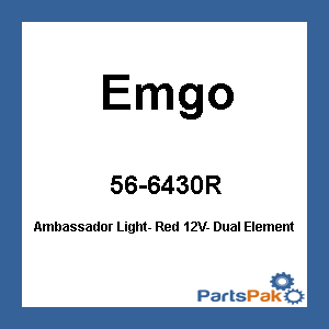 Emgo 61-99120; Ambassador Light- Red 12V- Dual Element