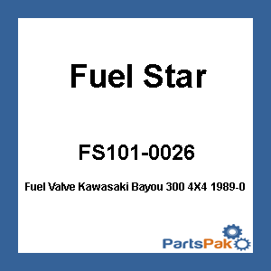 Fuel Star FS101-0026; Fuel Valve Fits Kawasaki Bayou 300 4X4 1989-02 400 1993