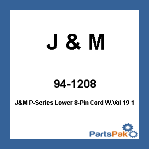 J&M HC-PBV; J&M P-Series Lower 8-Pin Cord W / Vol 19 1980-14 Fits Honda / J&M 5-Pin