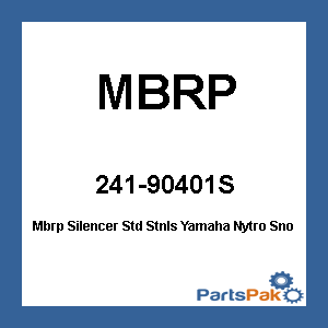 MBRP 3090210; Mbrp Silencer Std Stainless Fits Yamaha Nytro Snowmobile