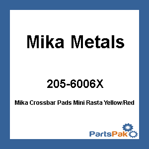 Mika Metals RASTA -M; Mika Crossbar Pads Mini Rasta Yellow / Red / Grn