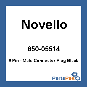 Novello DN-6PB; 6 Pin - Male Connector Plug Black
