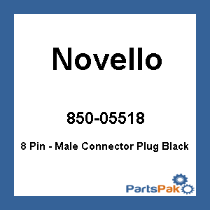 Novello DN-8PB; 8 Pin - Male Connector Plug Black