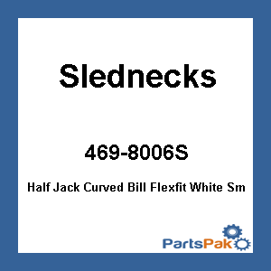 Slednecks 530371; Sldnks Half Jack Curved Bill Flexfit White Sm