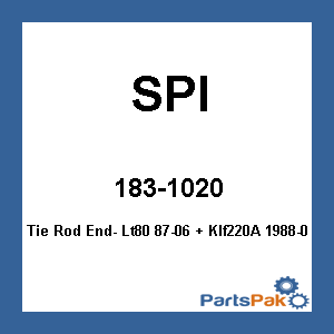 SPI AT-08136; Tie Rod End- Lt80 87-06 + Klf220A 1988-02 Bayou