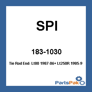 SPI AT-08126; Tie Rod End- Lt80 1987-06+ Lt250R 1985-92- Lt250S 1989-90