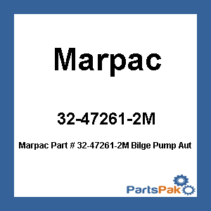Marpac 32-47261-2M; Bilge Pump Auto 1250GPH