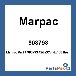 Marpac 903793; 12Ga3Condx100 Boat Cable
