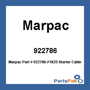 Marpac 922786; #1X25 Starter Cable Red