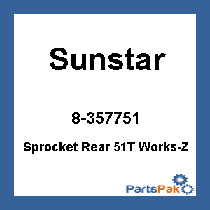 Sunstar 8-357751; Sunstar Sprkt Rear 51T Works-Z