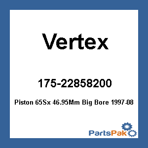 Vertex 22858200; Piston 65Sx 46.95Mm Big Bore 1997-08