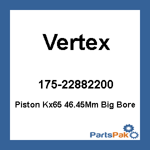 Vertex 22882200; Piston Kx65 46.45Mm Big Bore